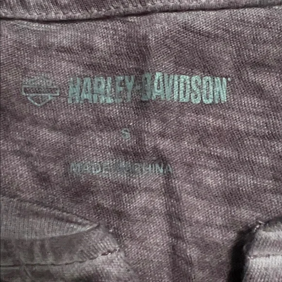 Harley-Davidson® Throttle Lace-Up Long Sleeve Knit Top Size S Studded Logo Back - Picture 2 of 10